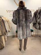 Silver Fox Fur Coat, XL, SAGA, Fluffy