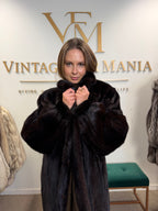 Brown Mink Fur Coat, XXL, Full Length
