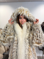 White Fox Fur Coat, Size XL