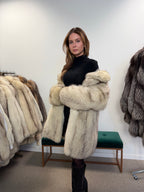 Fox Fur Coat, White Nordic, Size M