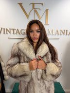 White Fox Fur Jacket, Short, Small