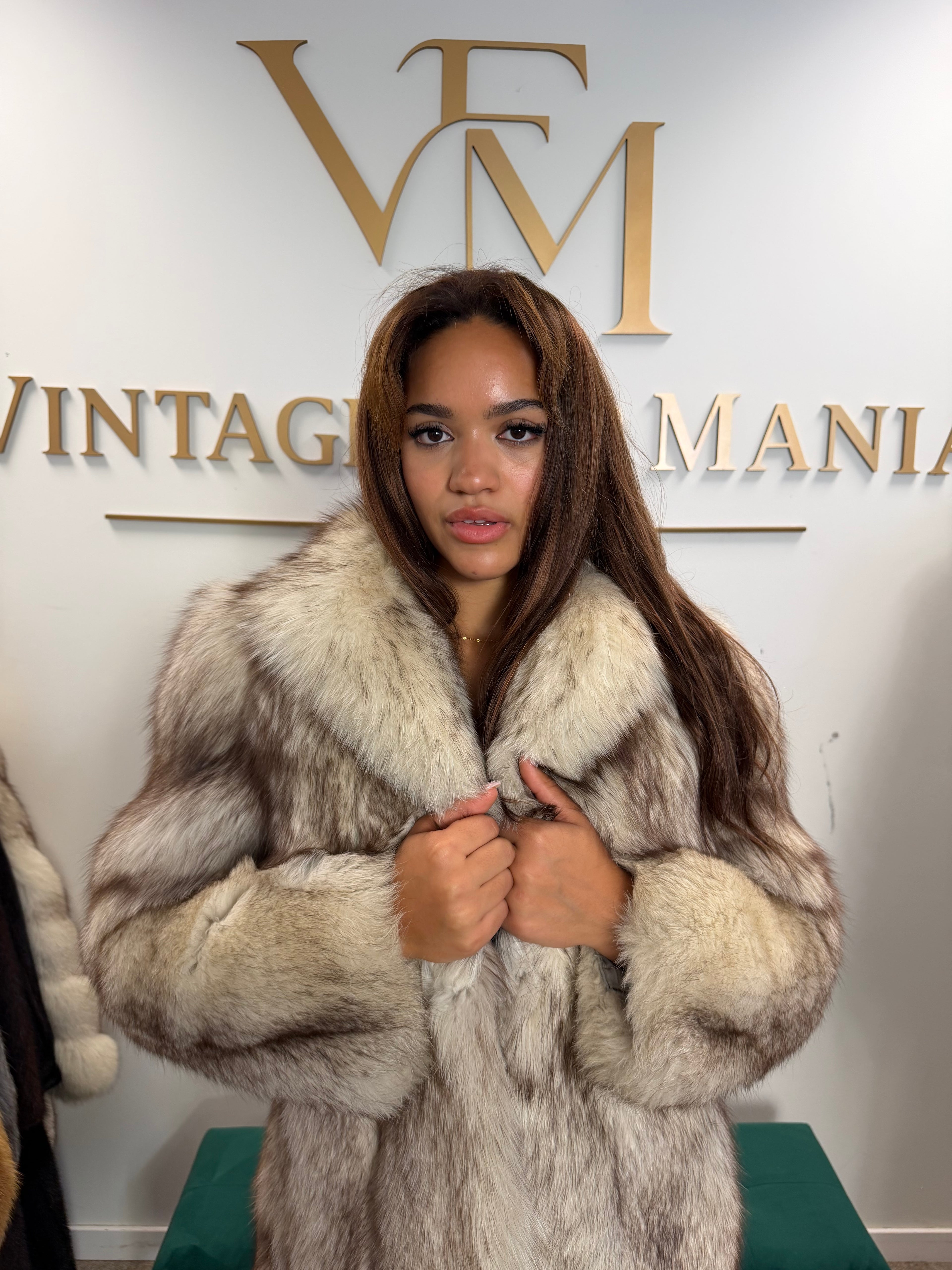White Fox Fur Jacket, Short, Small