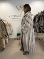 Grey Mink Fur Coat, Swinger, Full Length, Fits up to 5XL