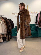 Brown Thick Mink Fur Coat, XL, Flexible