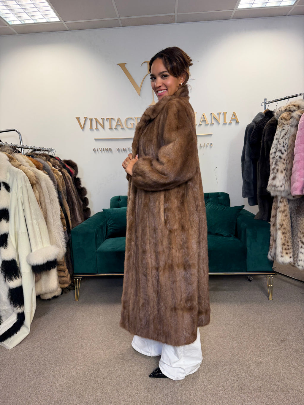 Pastel Mink Fur Coat, XL, SAGA