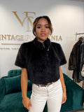 Dark Blue Mink Fur Jacket, M/L, New, Luxury Design