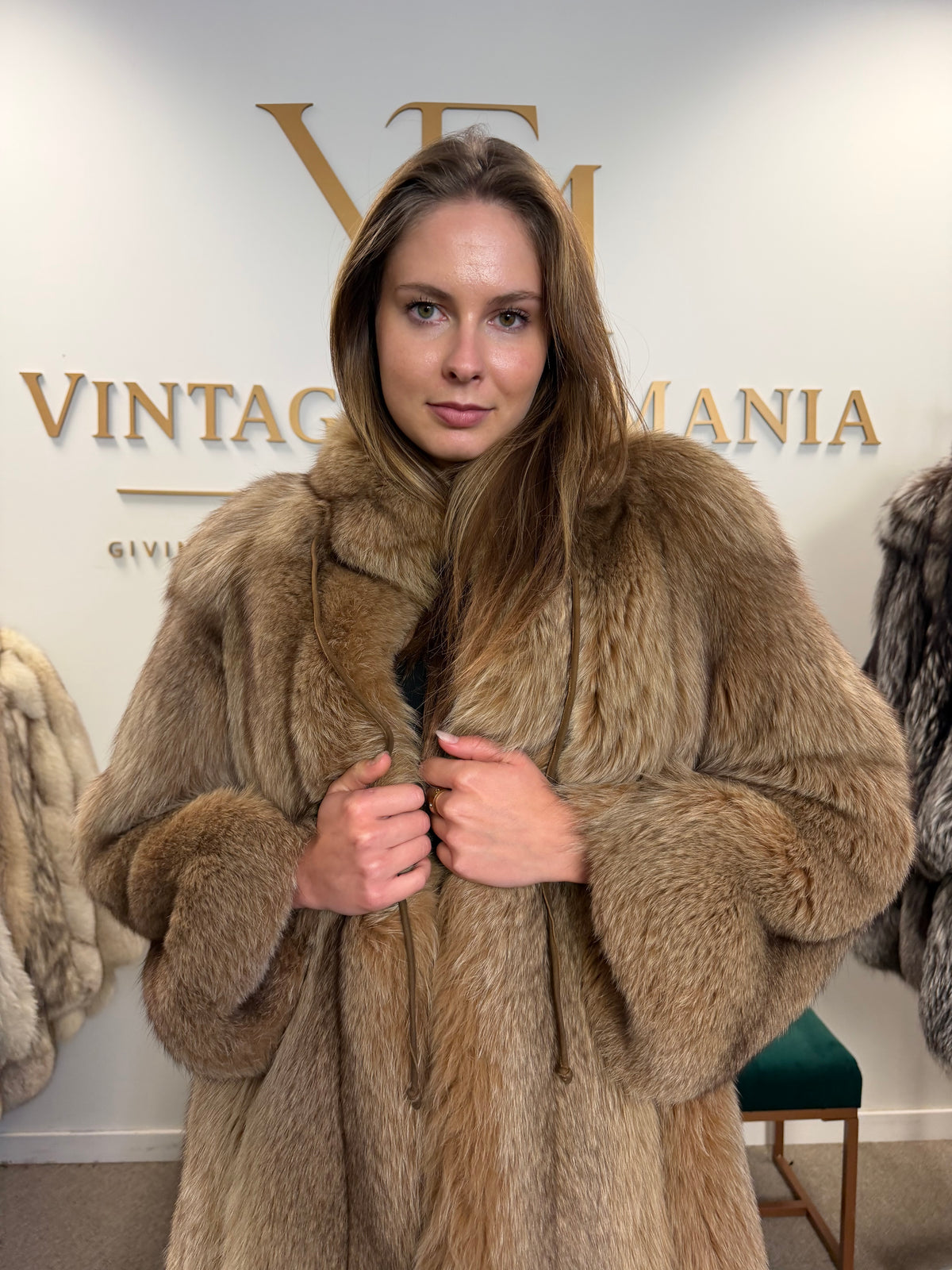 Soft Brown Fox Fur Coat, Medium, Super Soft