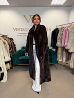 Dark Brown Mink Fur Coat, XL, Extra Full Length, Luxury