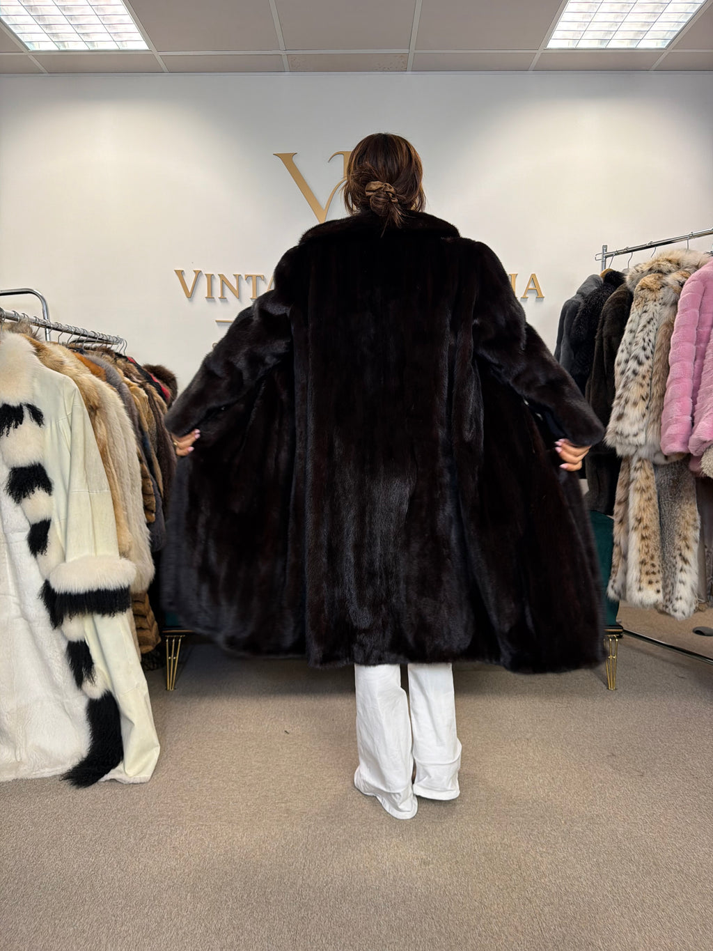 Thick Dark Brown Male Mink Fur Coat, XL, Extra Warm