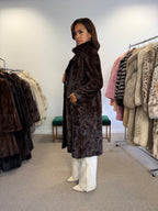 Mink Fur Coat, Brown Pieced, Medium