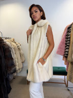White Mink Fur Vest, Size M
