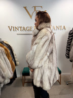 White Blue Fox Fur Coat, Like New, Medium