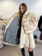 Fox Fur Coat, White Nordic, Oversized 3XL