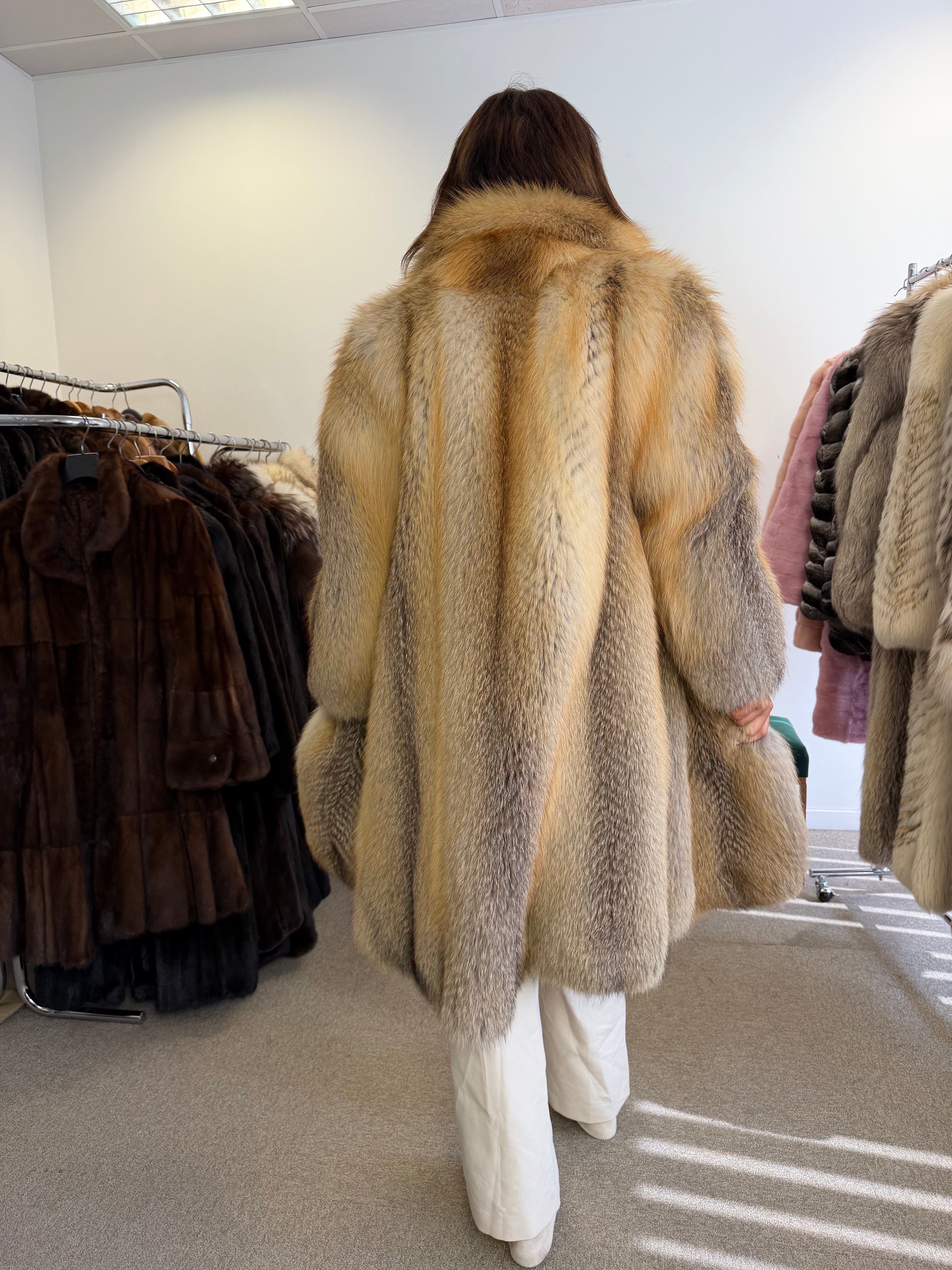 Golden Island Fox Fur Coat, SAGA FOX, luxury XXL