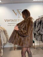 Pastel Mink Fur Jacket, Medium, Luxury Collar