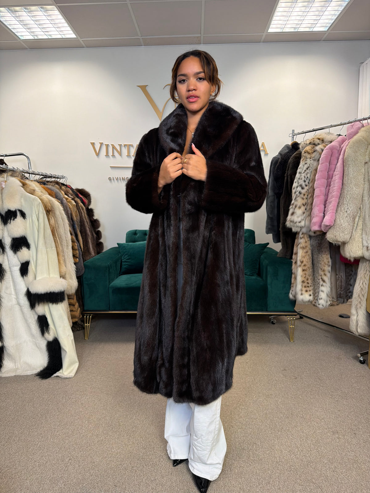 Thick Dark Brown Male Mink Fur Coat, XL, Extra Warm