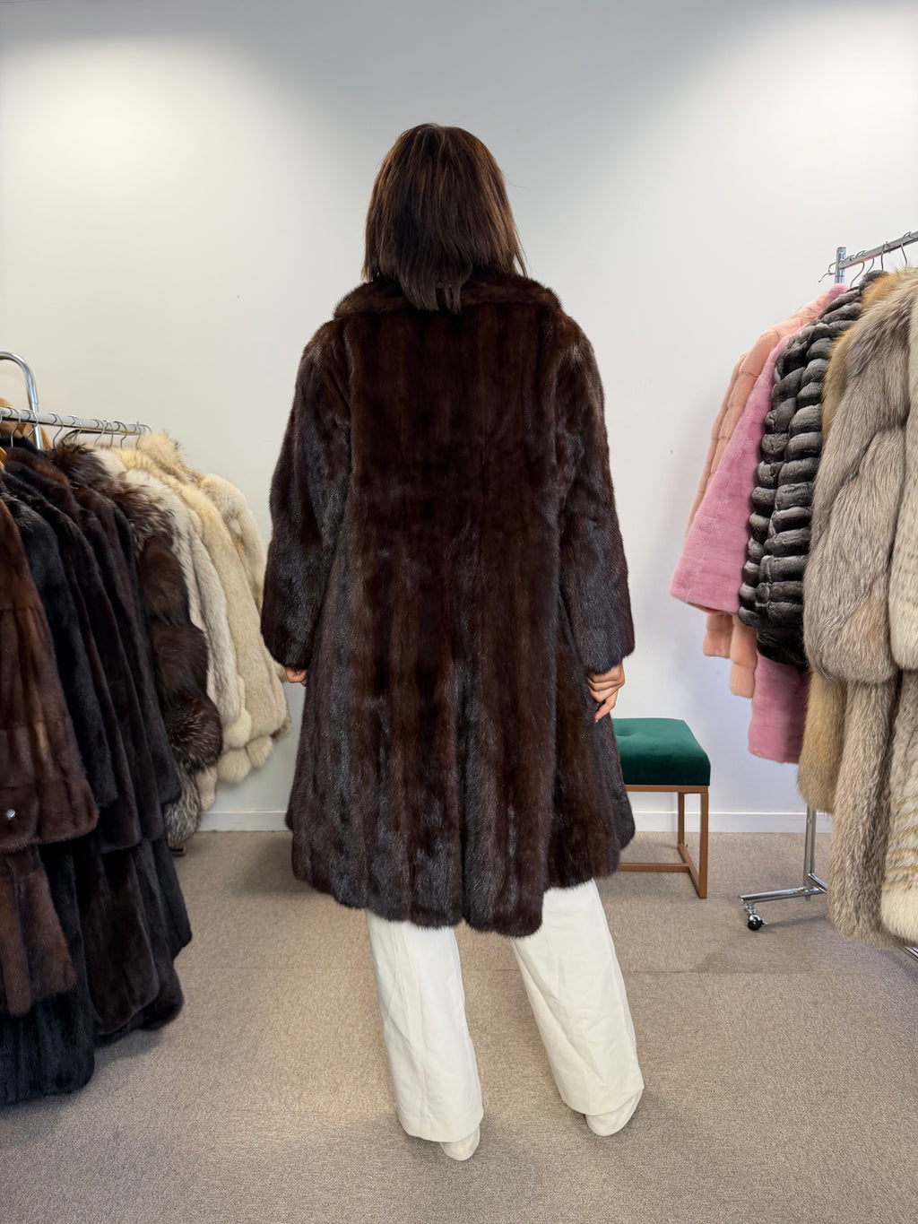 Mink Fur Coat, Light Brown, Medium
