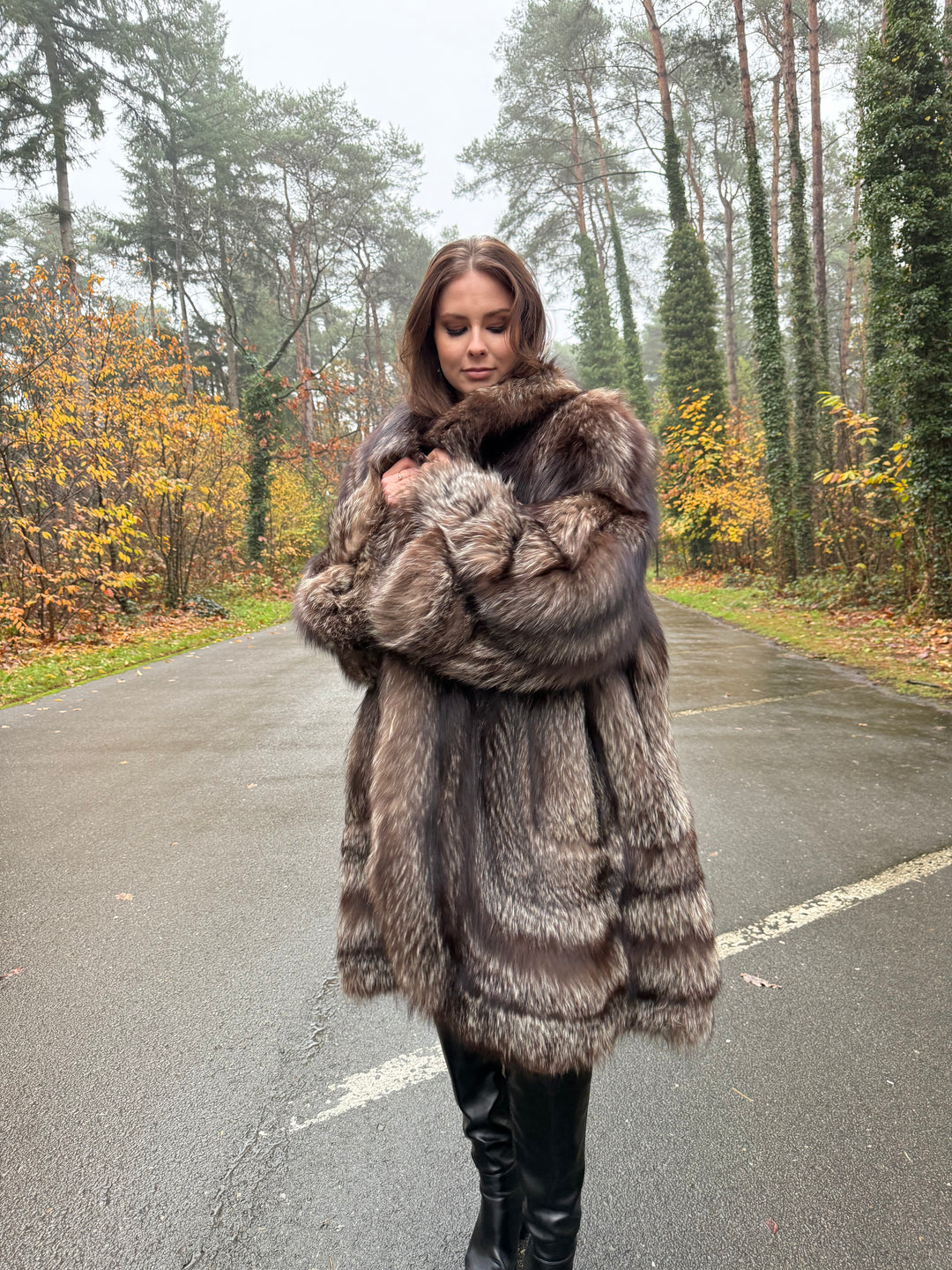 Reserved Silver fox coat