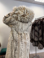 White Fox Fur Coat, Size XL