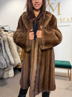 Pastel Brown Mink Fur Coat, Oversized, Fits up to 5XL, Rare