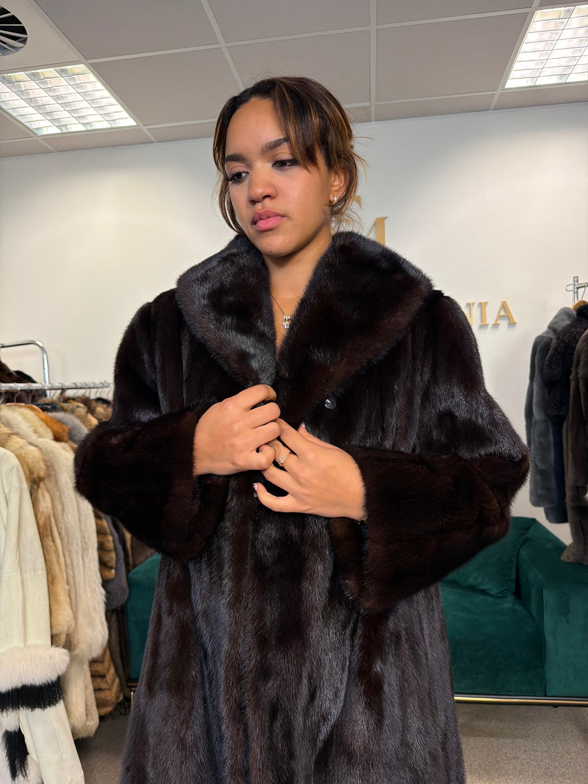 Thick Dark Brown Male Mink Fur Coat, XL, Extra Warm