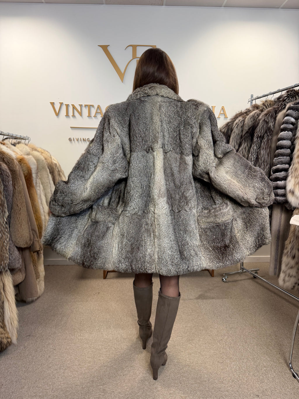 Rabbit Fur Jacket, Medium, Thick & Soft
