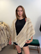 Mink Fur Stole, Grey, 170 cm Shoulder Wrap
