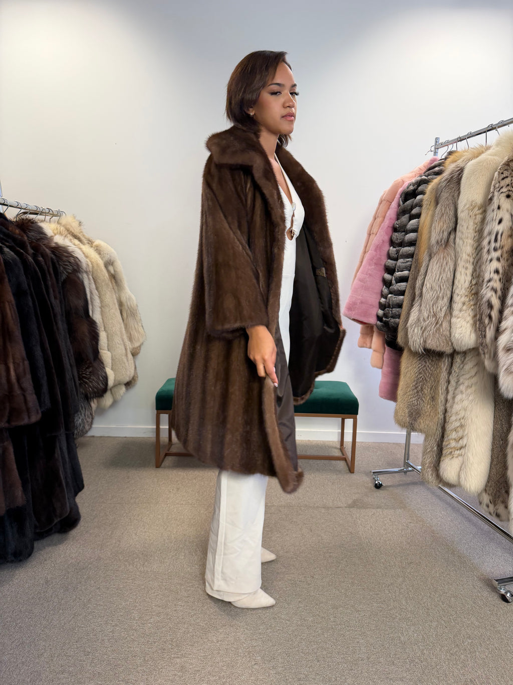 Pastel Mink Fur Coat, Medium