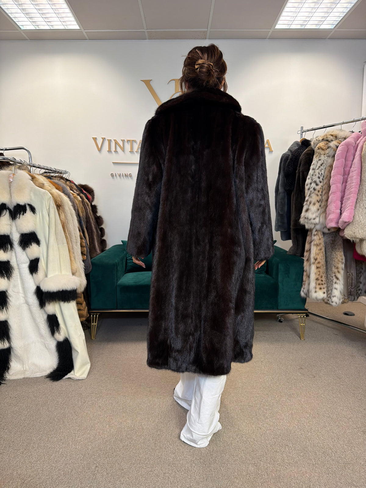 Thick Dark Brown Male Mink Fur Coat, XL, Extra Warm