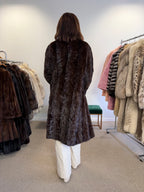 Mink Fur Coat, Brown Pieced, Medium
