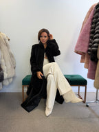 New Mink Fur Coat, Dark Sapphire Sheared, Size L