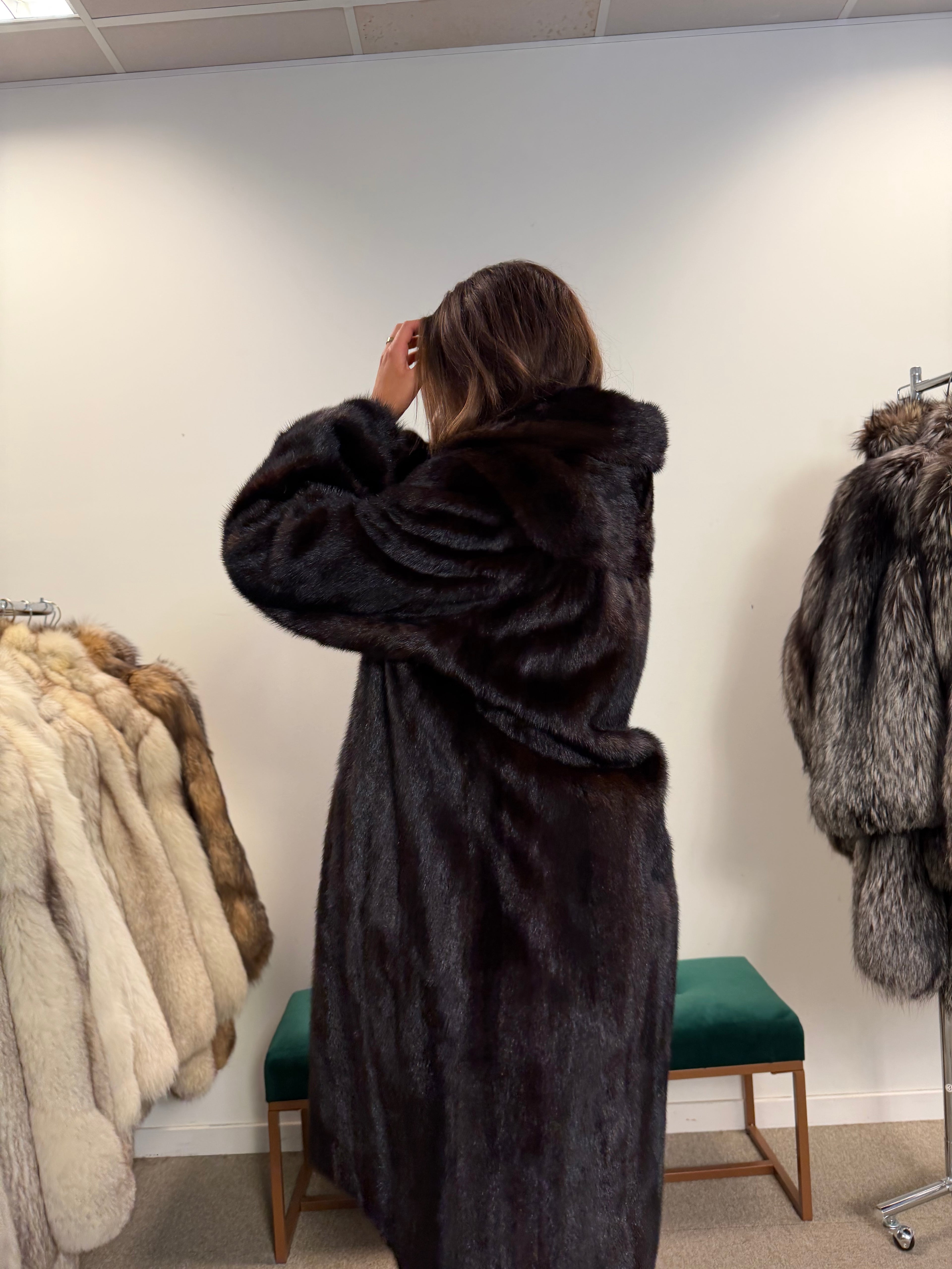 Mink Fur Coat, SAGA, Size XXL