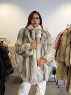 Fox Fur Coat, White Nordic, Size S