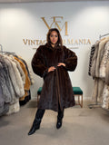 Brown Mink Fur Coat, XL, Single Button Front