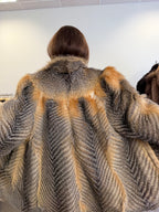10. Grey Fox Fur Jacket, Medium, Beyer Pelze