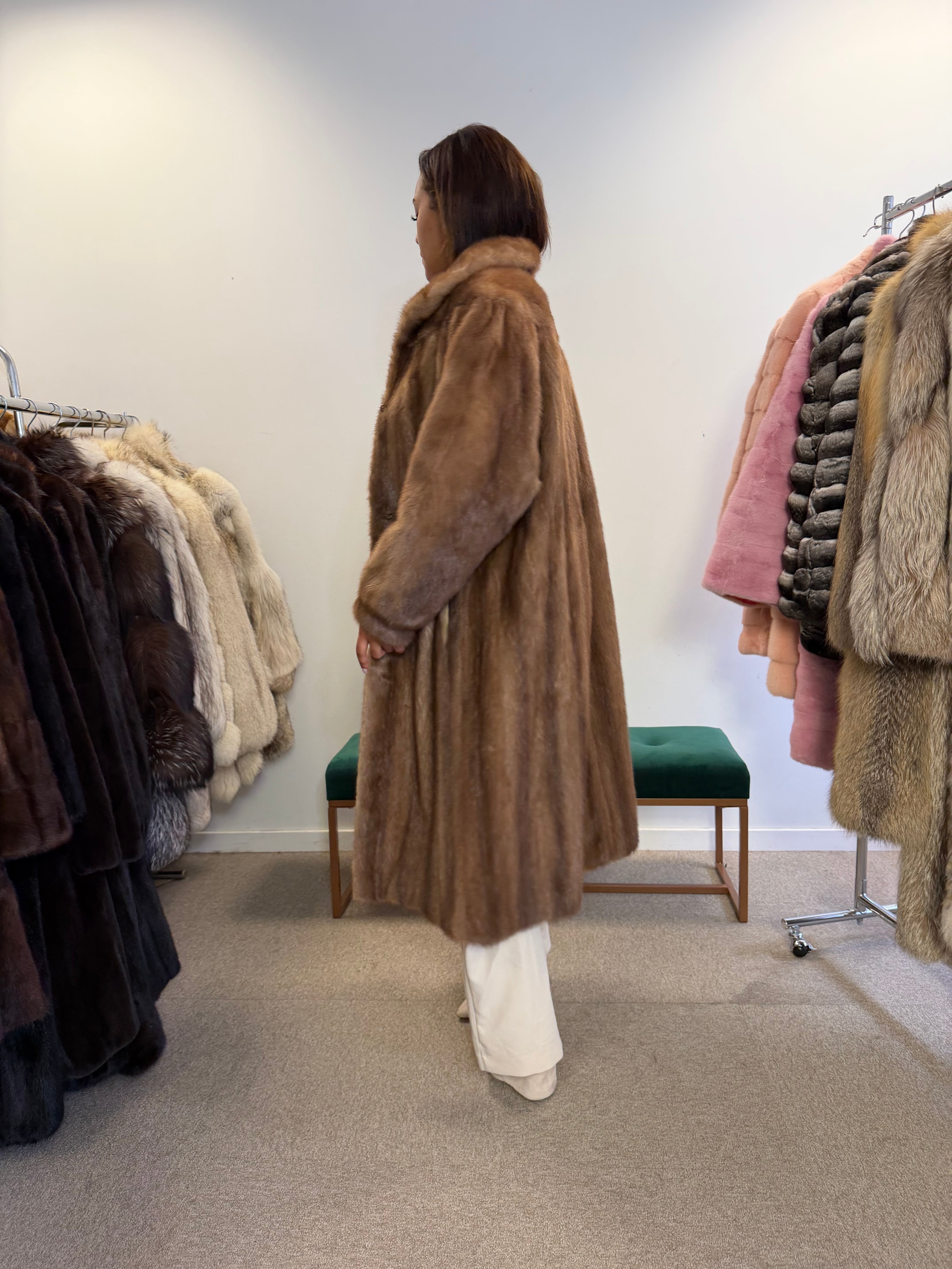 Mink Fur Coat, Pastel Swinger, Large
