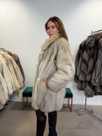 Fox Fur Coat, White Nordic, Size M