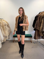 Pastel Mink Fur Vest, Medium, Open Front