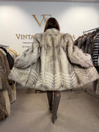 White Nordic Fox Fur Coat, Medium, Thick Pelt
