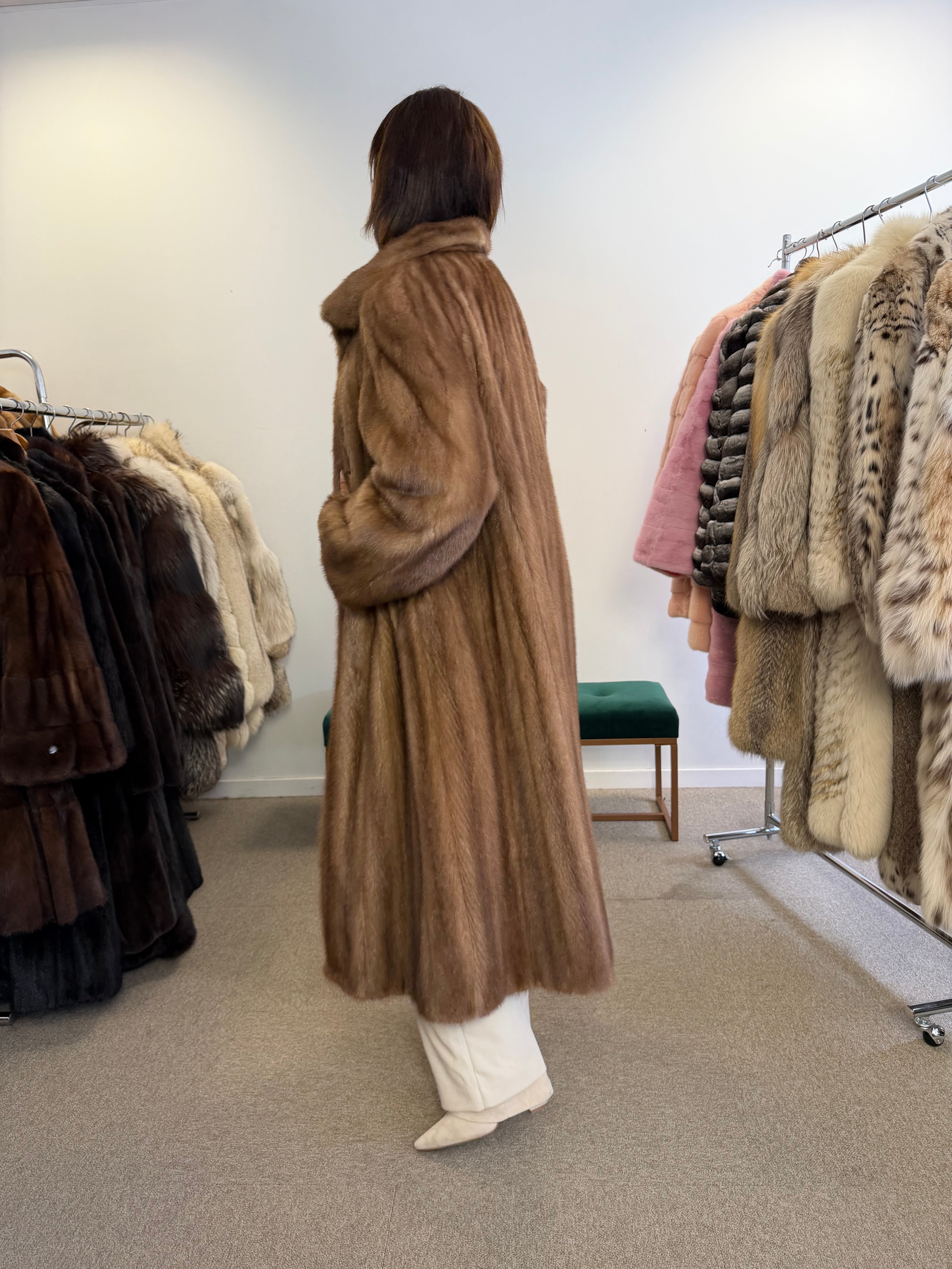 Luxury Mink Fur Coat, Pastel Swinger, Full Length, XL