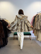 Luxury Mink Fur Coat, Sheared Hooded, Size M
