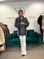 Blue-Grey Dyed Mink Fur Jacket, Medium, German, New