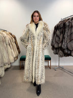 White Fox Fur Coat, Size XL