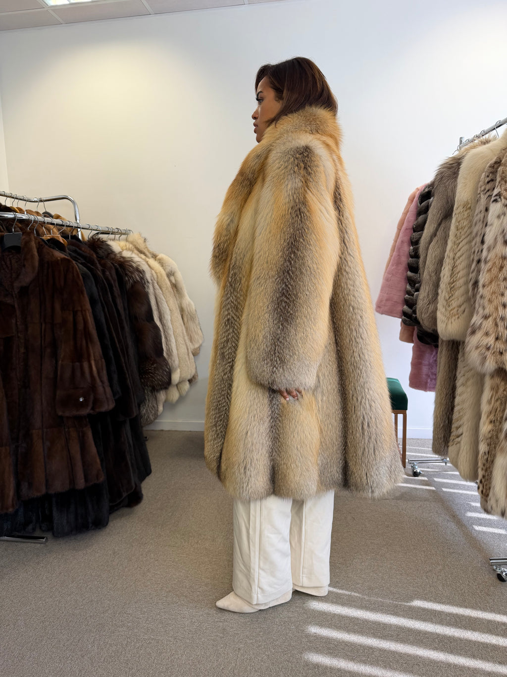 Golden Island Fox Fur Coat, SAGA FOX, luxury XXL