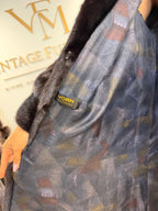 Dark Mink Fur Coat, Large, Swinger, Leather, Designer