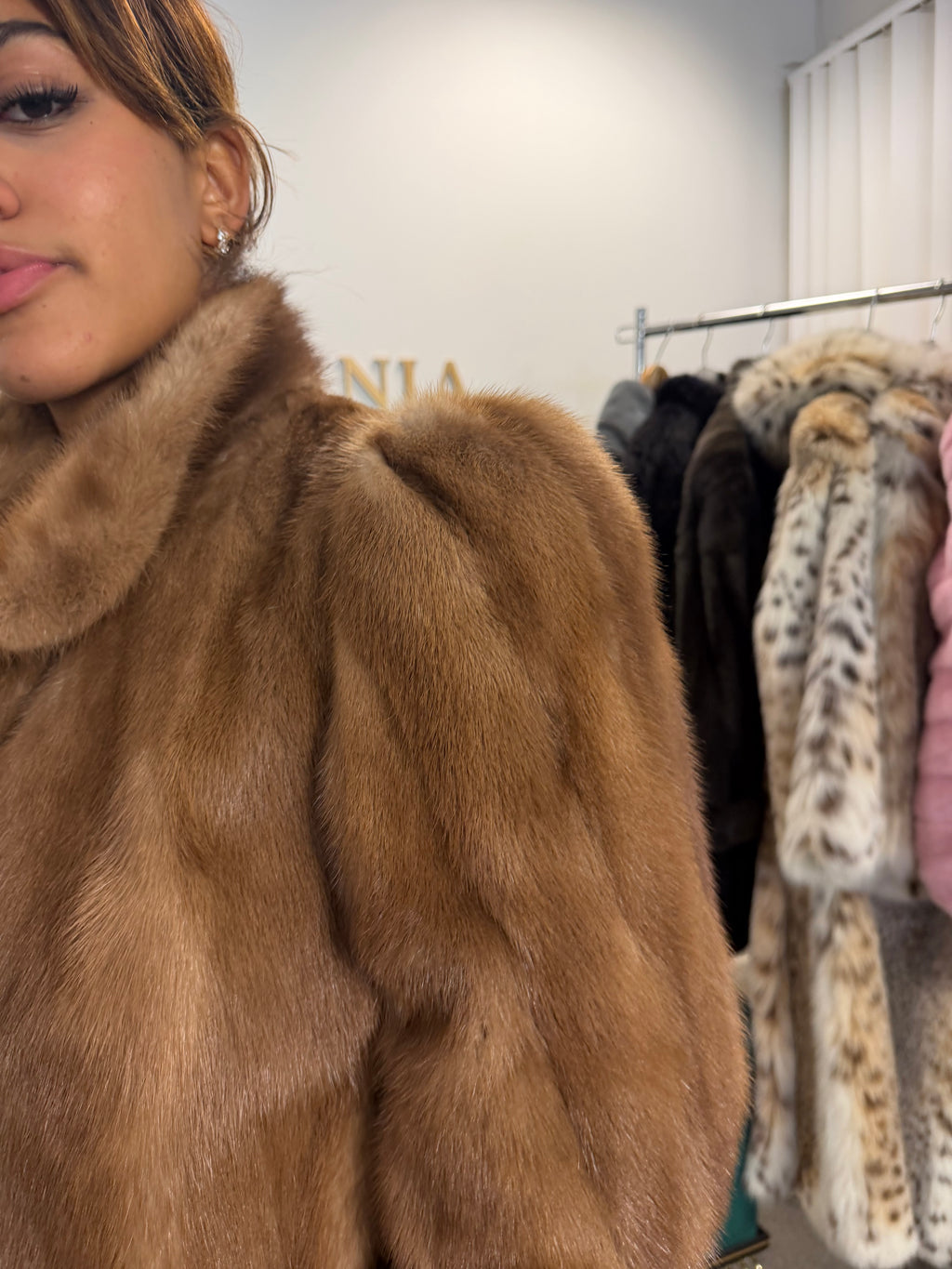 Pastel Mink Fur Jacket, Medium