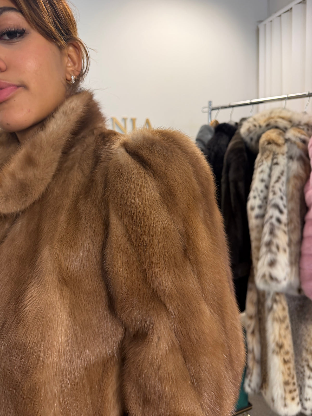 Pastel Mink Fur Jacket, Medium