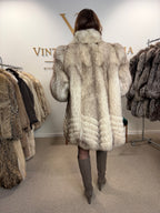 White Nordic Fox Fur Coat, Medium, Thick Pelt