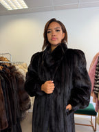 Mink Fur Coat, Black SAGA Pelsland, XXL