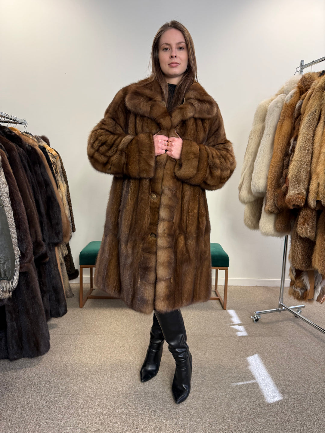 Sable fur coat Doublesided Medium size